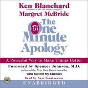 The one minute apology a powerful way to make things better  Cover Image