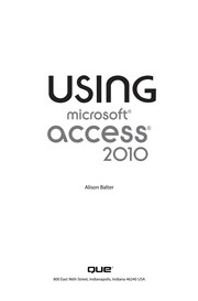 Using Microsoft Access 2010  Cover Image