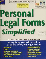 Personal legal forms simplified : the ultimate guide to personal legal forms  Cover Image