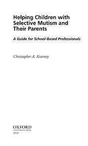 Helping children with selective mutism and their parents : a guide for school-based professionals  Cover Image