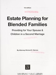 Estate planning for blended families : providing for your spouse & children in a second marriage  Cover Image