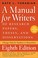 Go to record A manual for writers of research papers, theses, and disse...
